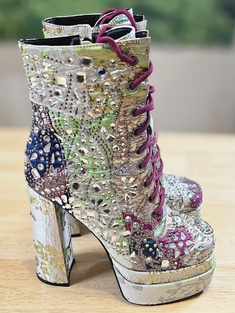 Lilybell Rhinestone Multicolor Platform Boots